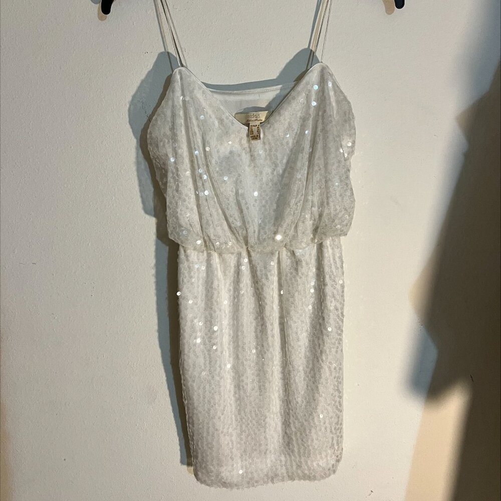 White Sequence Mini Dress - Size 6